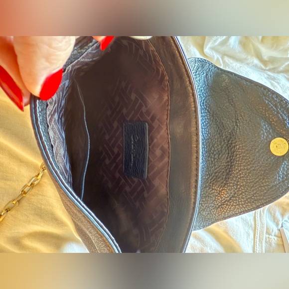 Cole Haan leather purse on gold colored chain EUC - Picture 3 of 5